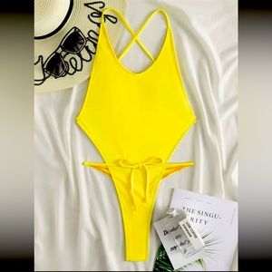 SHEIN Front Tie One Piece Swimsuit